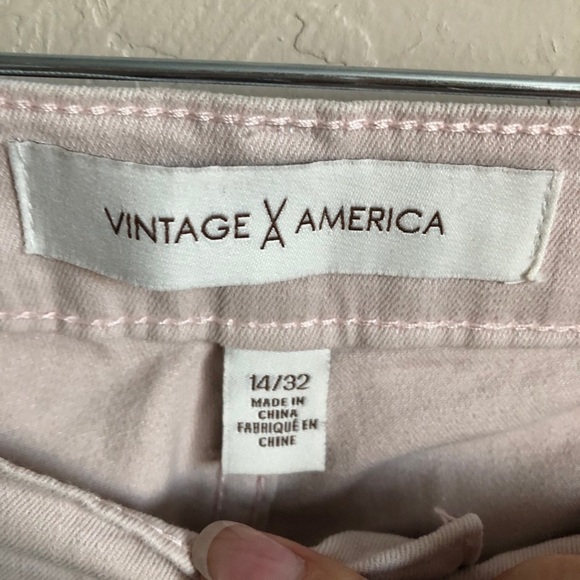 Vintage America Blush Pink Weekend Crop Jeans - Picture 3 of 8